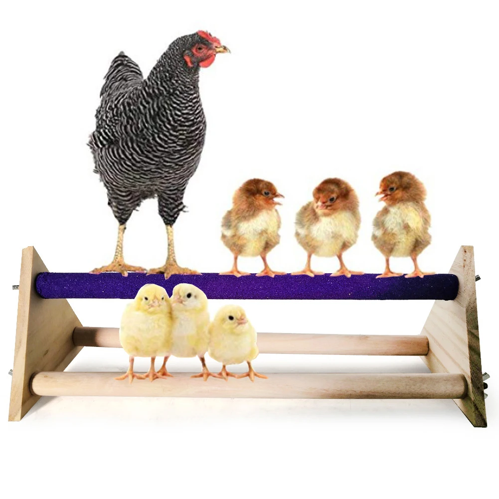 

Pet Natural Wooden Pet Bird Stand Chicken Habitat Wooden Swing Toy Pet Chicken Stand Trainning Home Pet Placement Decoration
