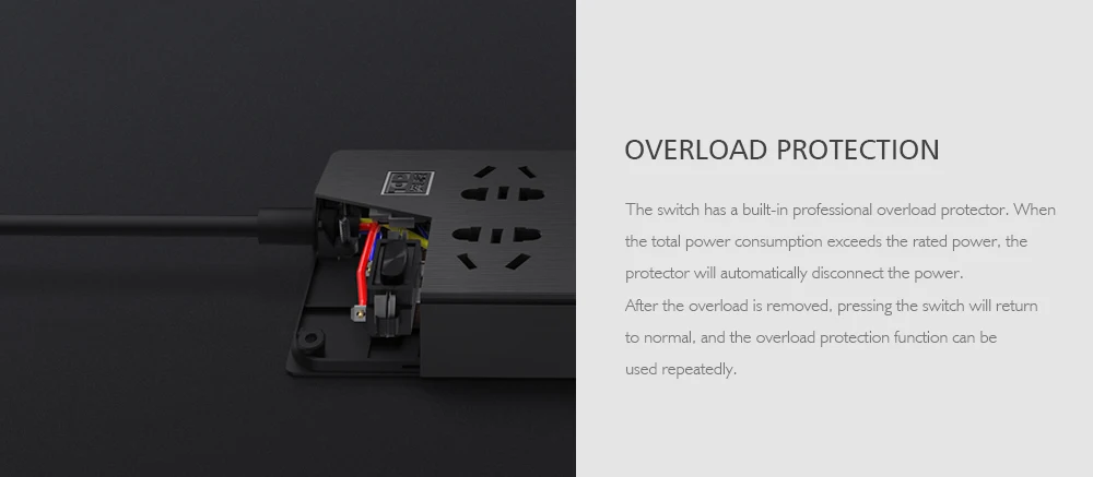 Xiaomi TP 6 портов/2 порта 3 usb разъем питания защита от перегрузки 750 Retardant пламя Домашний Электронный удлинитель Черный