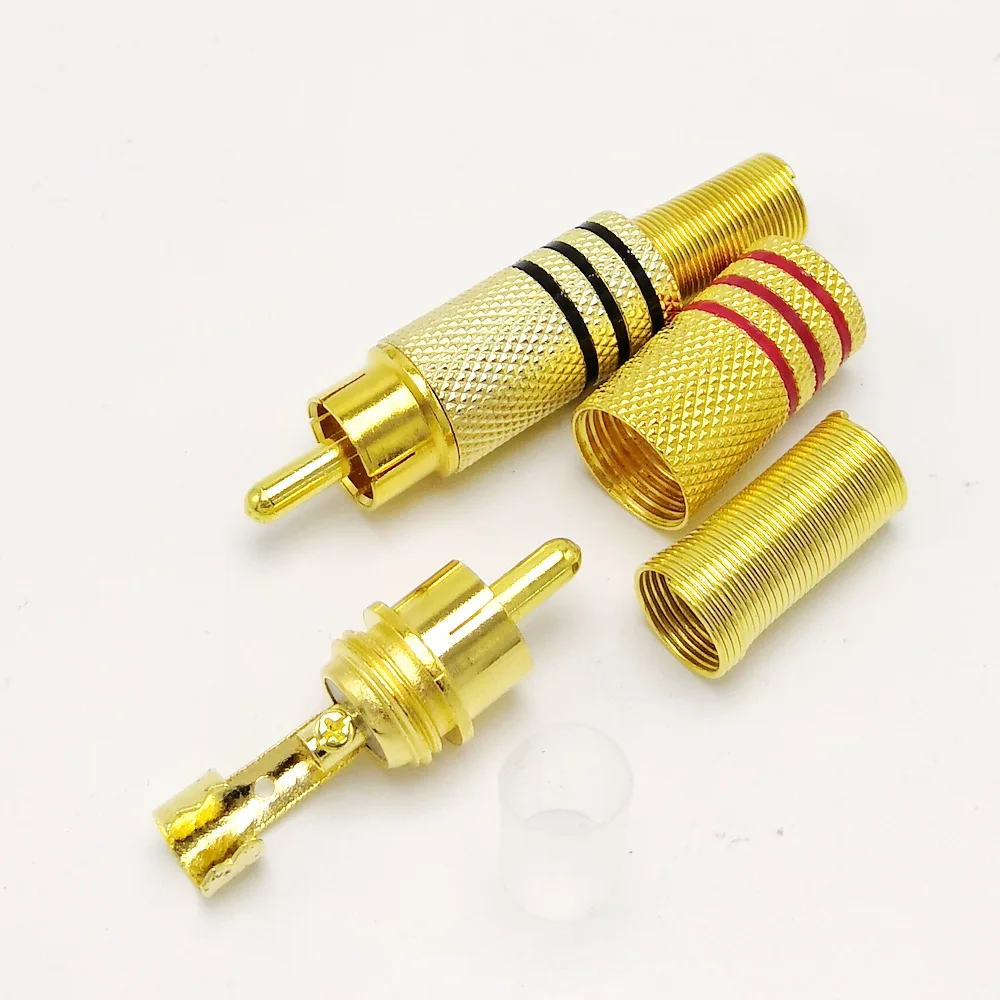 Solderless RCA разъем с пружинным кабелем протектор позолоченный 10 шт./лот |