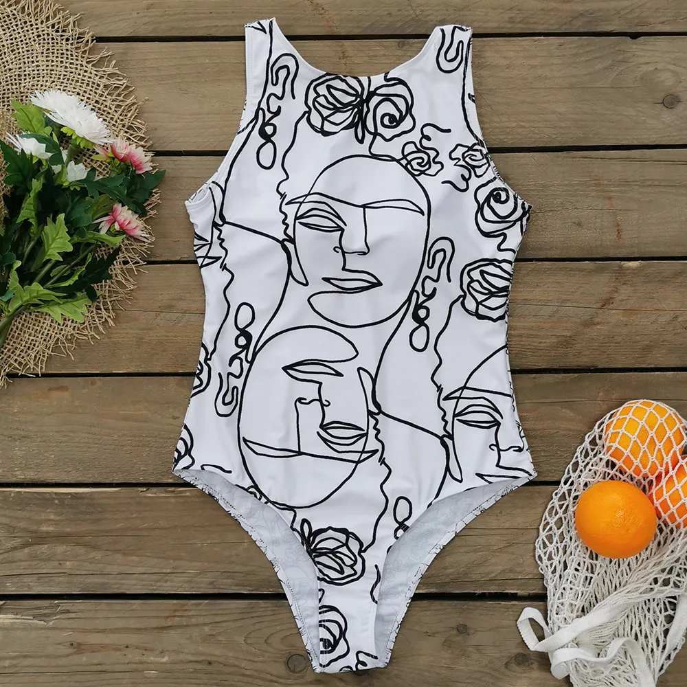 Женский купальный костюм с вырезами на животе пикантный слитный высоким вырезом