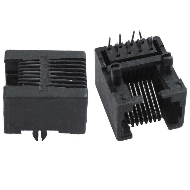 Новинка 20шт RJ45 8P8C компьютерная интернет-сеть PCB Jack Разъем черный | Обустройство