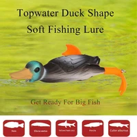 duck soft fishing lure 9 5cm 12g frog top water 3d simulation floating baits fishing tools rotate propeller rubber fake lure
