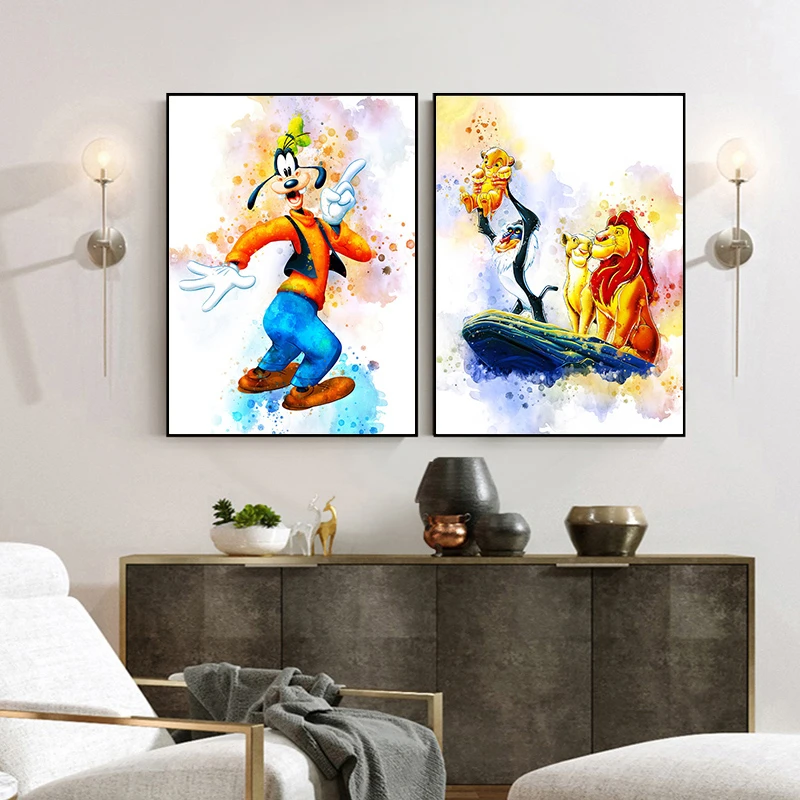 

Disney Art Canvas Paintings Mickey Mouse and Donald Duck Posters and Prints Wall Art Pictures for Living Room Home Decoration