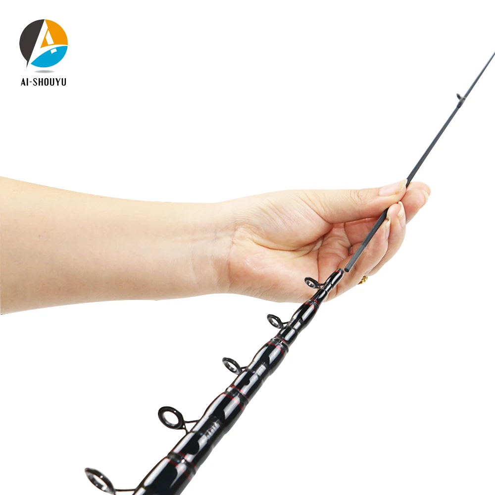 

AI-SHOUYU 3 Solid Tip Fishing Rod Telescopic Spinning Travel Rod 3.3m 3.6m vara de pesca Carp Feeder 60-180g pole