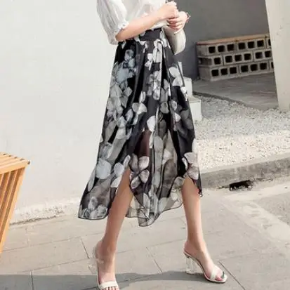 Женские шифоновые широкие брюки свободного покроя с высокой талией Бохо 2020