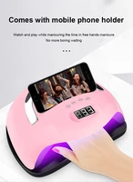 blueque 168w portable nail lamp used as mobile phone holder uv nail dryers led phototherapy machine baking lamp nail art tools