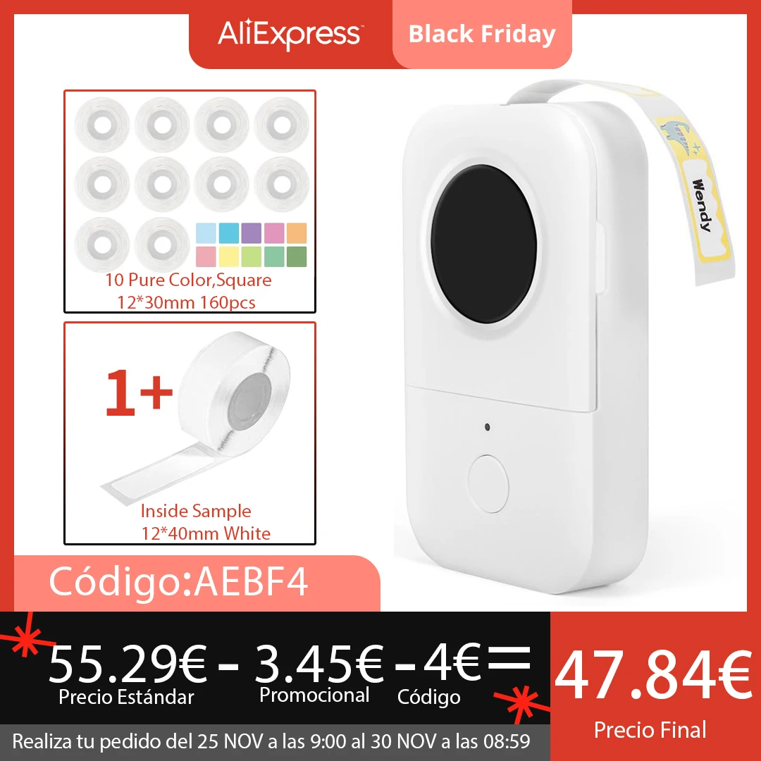 

Phomemo Thermal Labeler D30 Kitchen Note Printer No Ink Sticker Maker 1D/OR Code Name Labels Little Logo Pocket Printer for Home