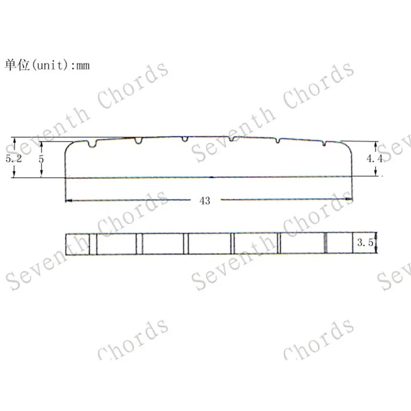 5 шт./лот Золотая электрогитара 6 струн латунная гайка размер 42 мм * 3 5*5 2 4
