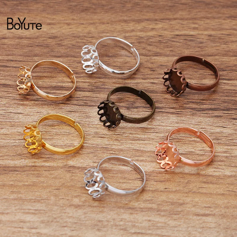 BoYuTe (100 шт./лот) 10 мм 12 14 15 16 18 20 кабошоны базовые Регулируемые заготовки для колец