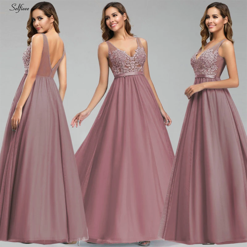 Женское длинное вечернее платье синее ТРАПЕЦИЕВИДНОЕ ПЛАТЬЕ с открытой спиной и