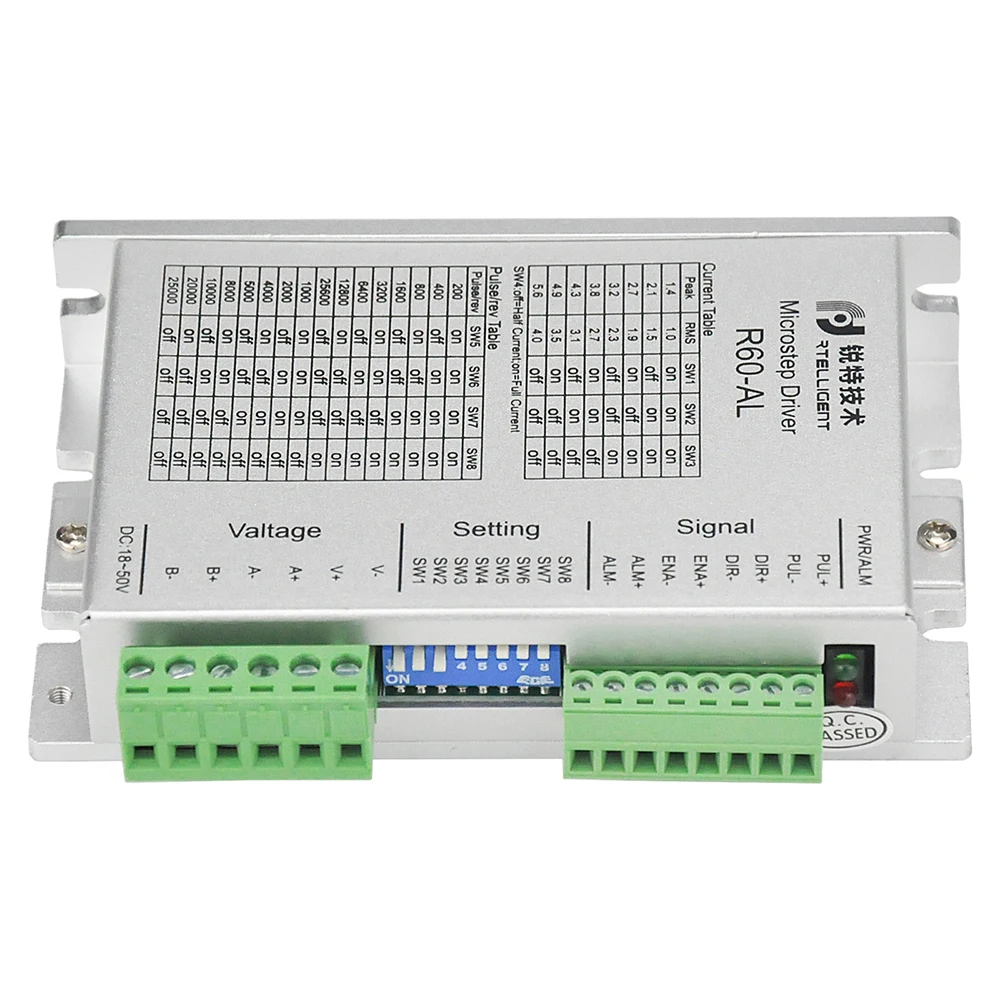 Rtelligent 24-50VDC Nema 24 шаговый двигатель с ЧПУ R60-AL с фазой отсутствует функция сигнализации и IO управления шаговый драйвер