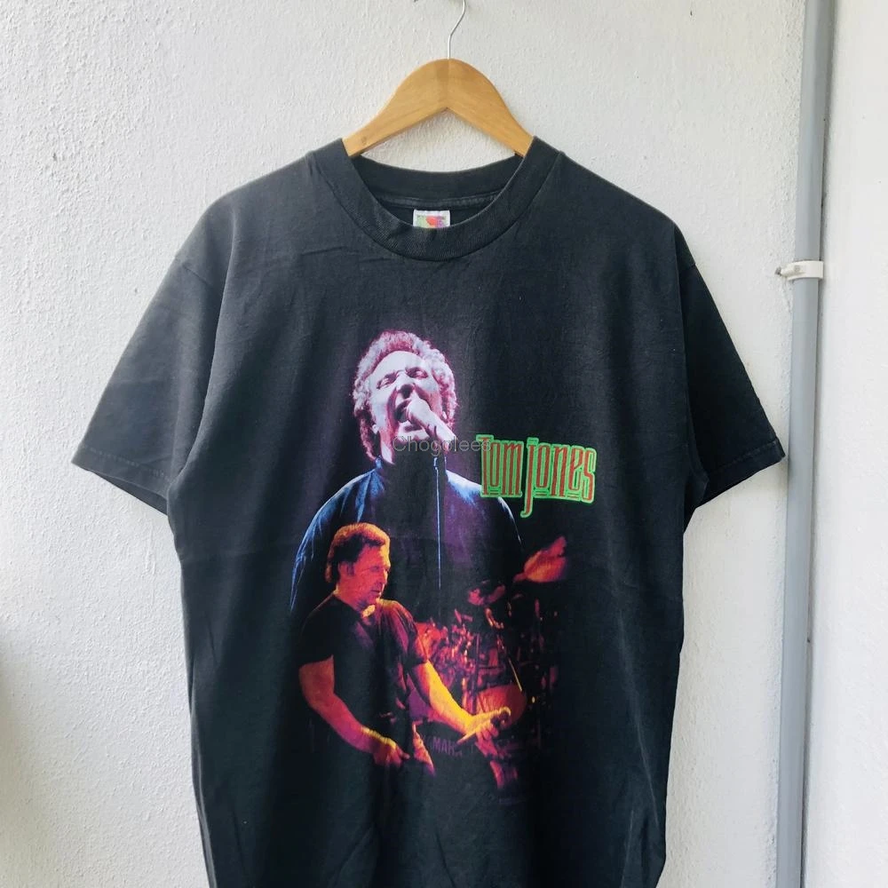 Фото Винтажная Оригинальная футболка 90u2019S с Томом Джонсом 1996 для концерта турне