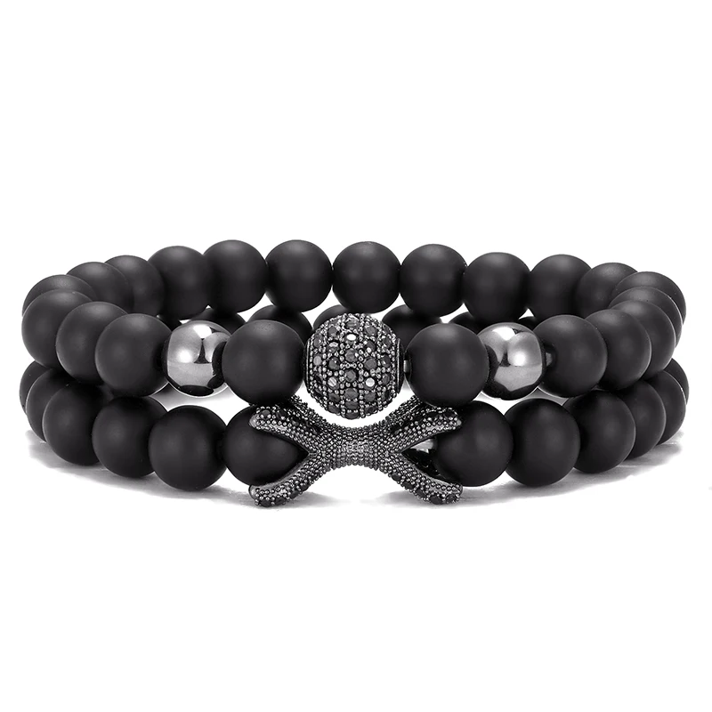Комплект из 2 предметов/качественный Мужской Набор браслетов модный микро