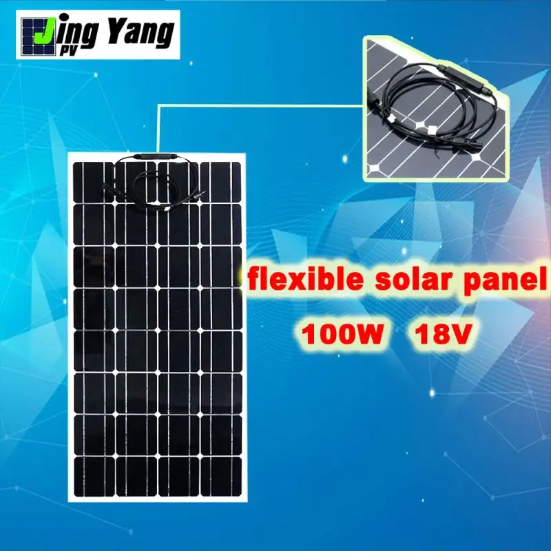 JingyangSolar 200w полностью солнечной системы 2 шт. Гибкая солнечная батарея по