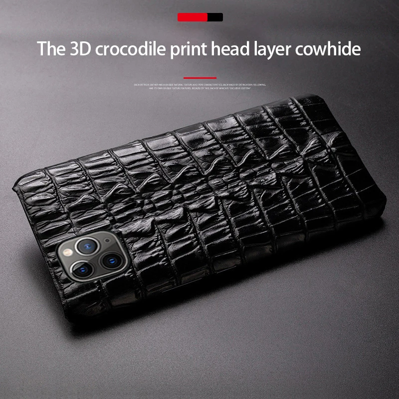 Чехол для телефона из натуральной кожи iPhone 11 Pro чехол с текстурой крокодиловый