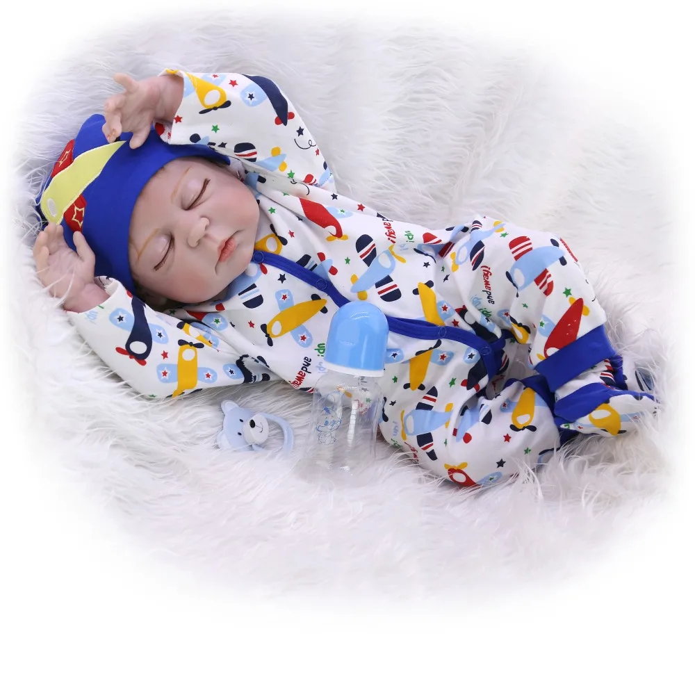 Силиконовая кукла reborn baby doll с закрытыми глазами для всего тела новорожденных