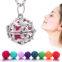 flower aromatherapy diffuser necklace pendant jewelry hollow cage box diffuser locket pendants perfume essential oil jewelry