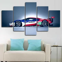 no framed canvas 5pcs ford gt racing car cuadros wall art posters pictures home decor accessories for living room paintings