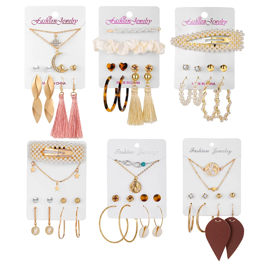 

HaHaGirl Vintage Drop Earrings Set For Women Geometric Circle Drop Earring Acrylic Geometric Metal Trendy Earrings 2021 Jewelry