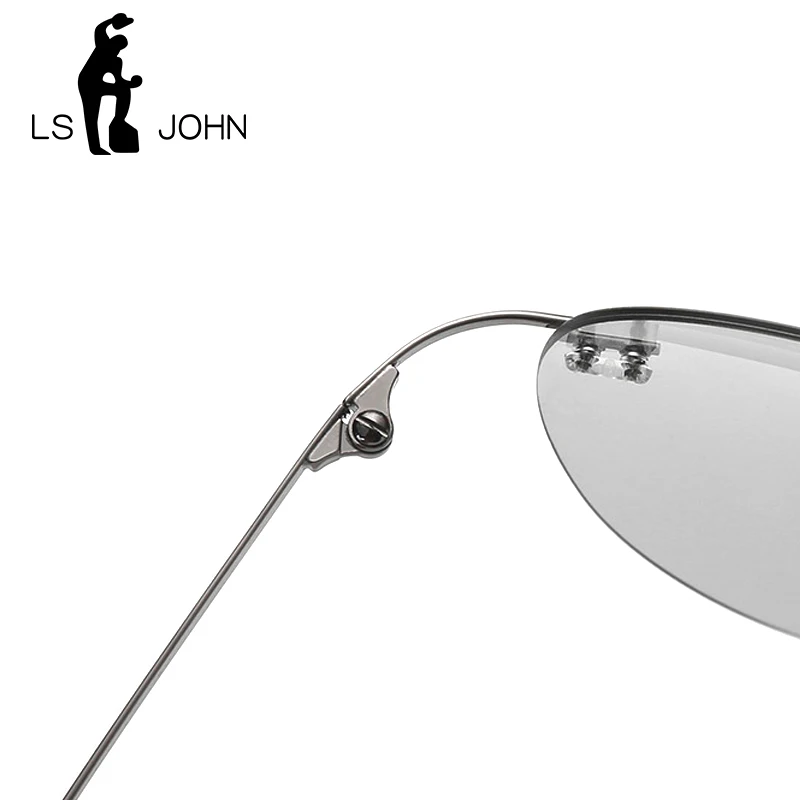 Мужские и женские фотохромные очки LS JOHN ультралегкие солнцезащитные из титана с