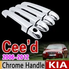 Хромированная накладка на ручку для KIA Ceed 2006 - 2012 ED, комплект накладок Cee d Cee 'd 2007 2008 2009 2010 2011, аксессуары, наклейки, автостайлинг