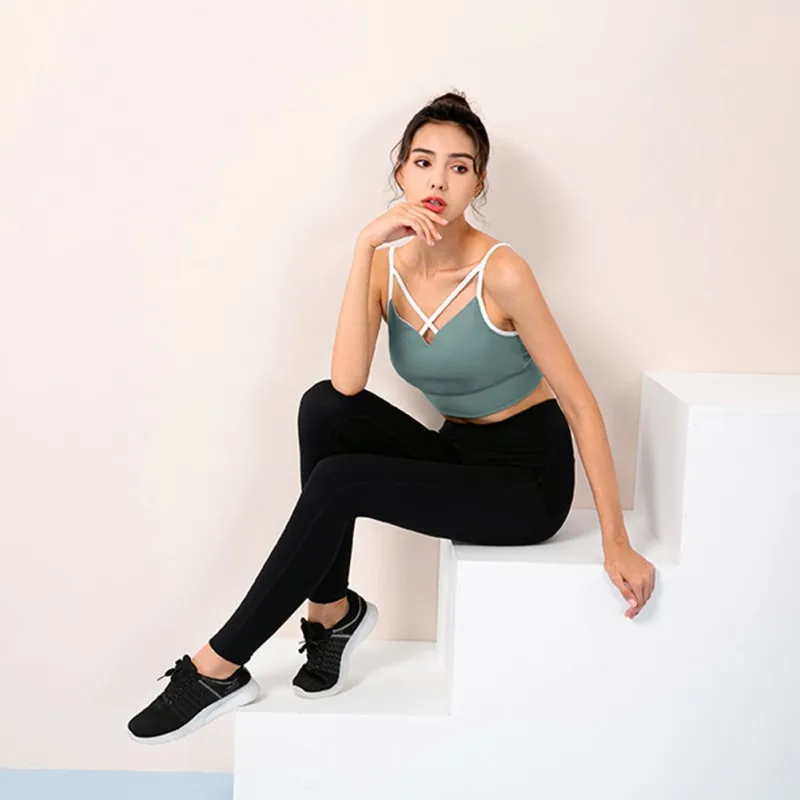 

Fitness Sports Bra Women Running Yoga Bra Push Up Sport Bra Top Athletic Vest Sports Top Padded Brassiere Sujetador Deportivo