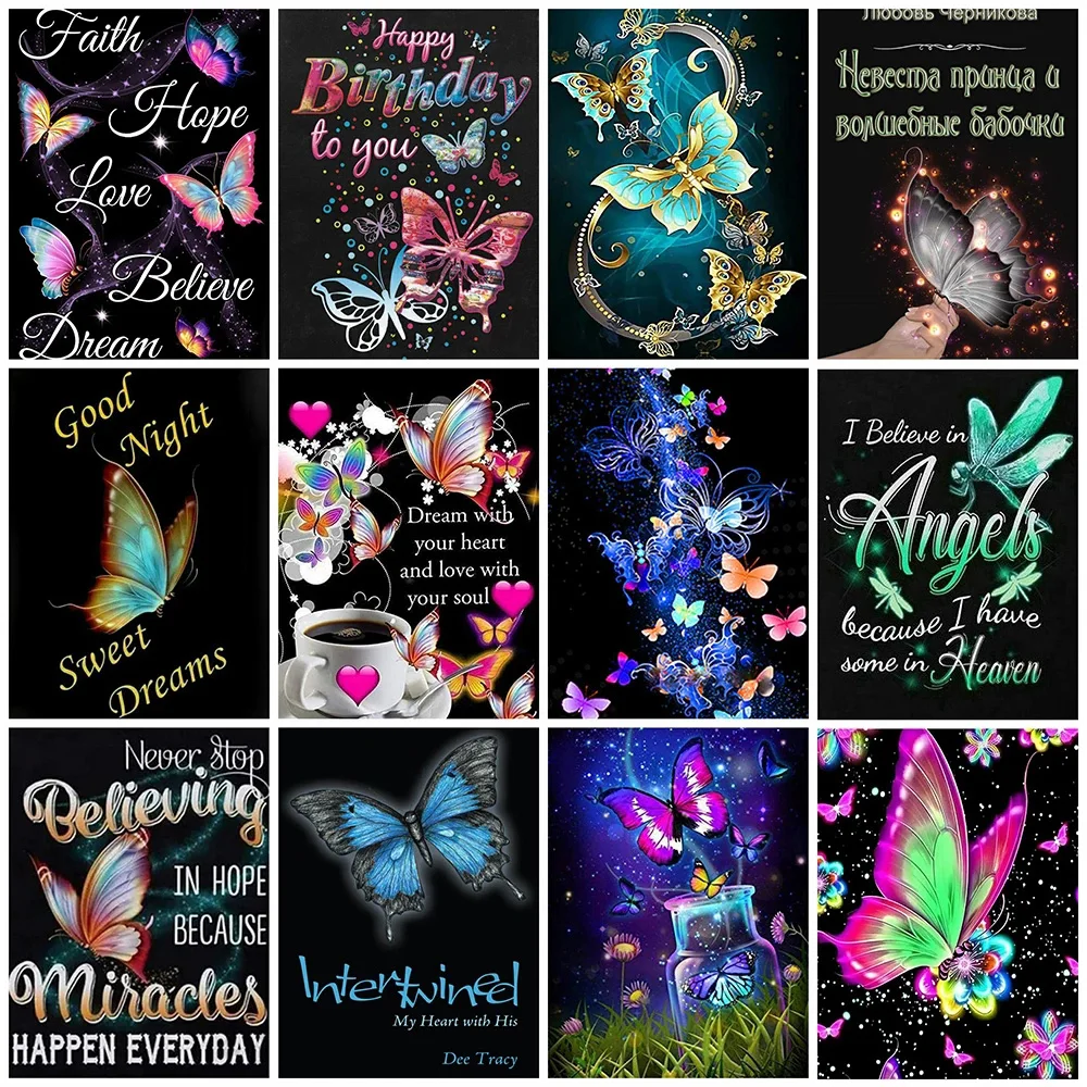 

Красочная алмазная живопись AB в виде бабочки, мозаика с текстом, рукоделие, 5D «сделай сам», квадратная вышивка, алмазная вышивка, животные, н...