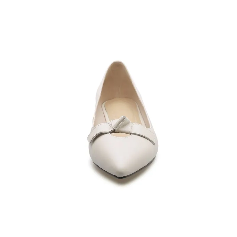 Туфли лодочки женские на высоком каблуке заостренный носок бант высокий каблук