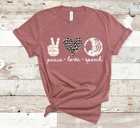 speech language pathologist peace love speech slp shirt slp speech therapy gift speechie teacher
