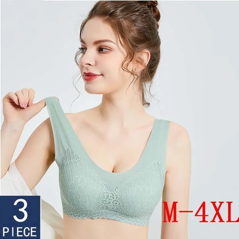 

VIP Promotion Link 3pcs Latex Bra Seamless Bras For Women With Pad, bras for women plus size bra push up bra