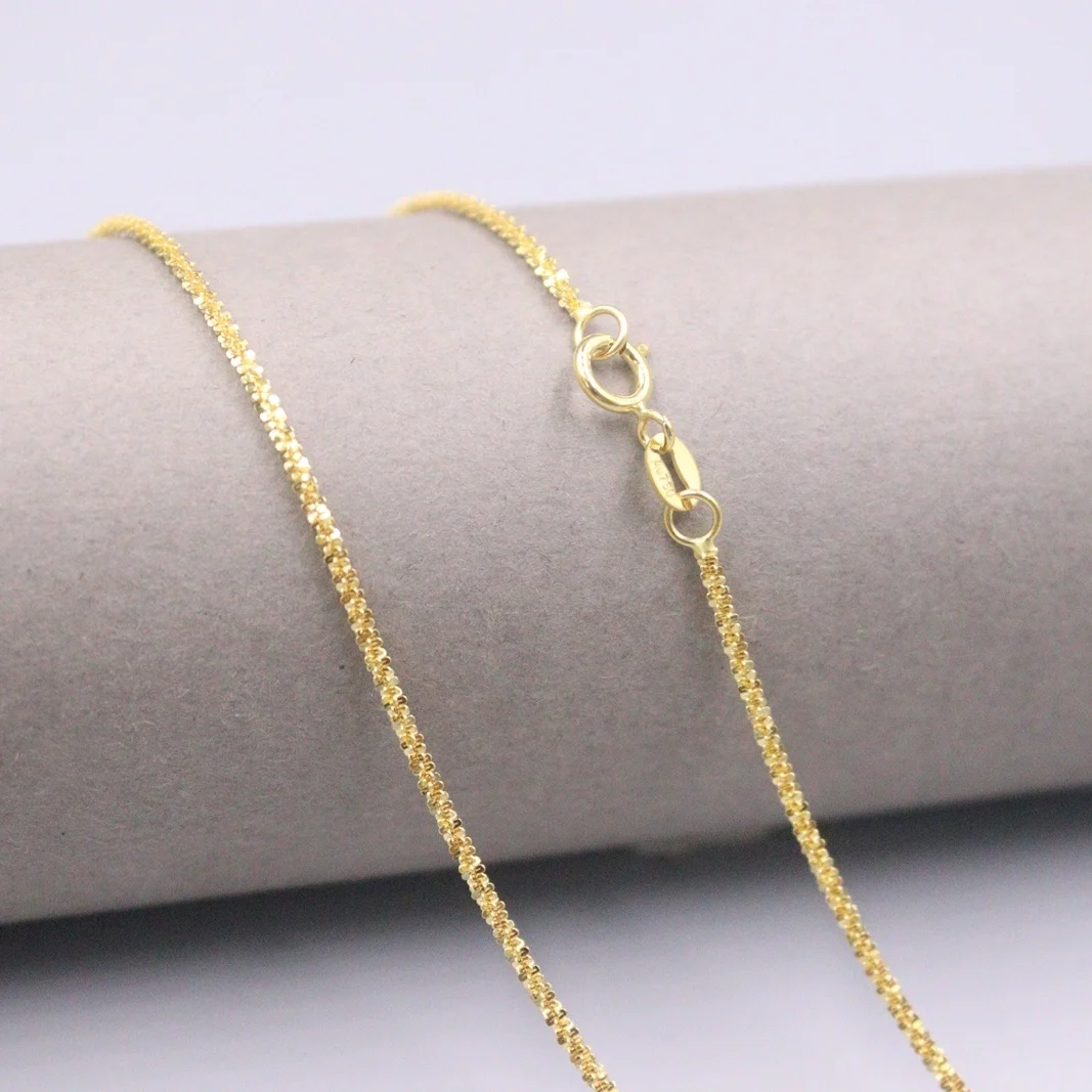 Miglior Collana A Catena In Oro Giallo 18 Carati Au750 Reale Per Donna Collana Da Donna In Oro Con Girocollo A Stella Piena Da 1.5mm Regalo Da 20''