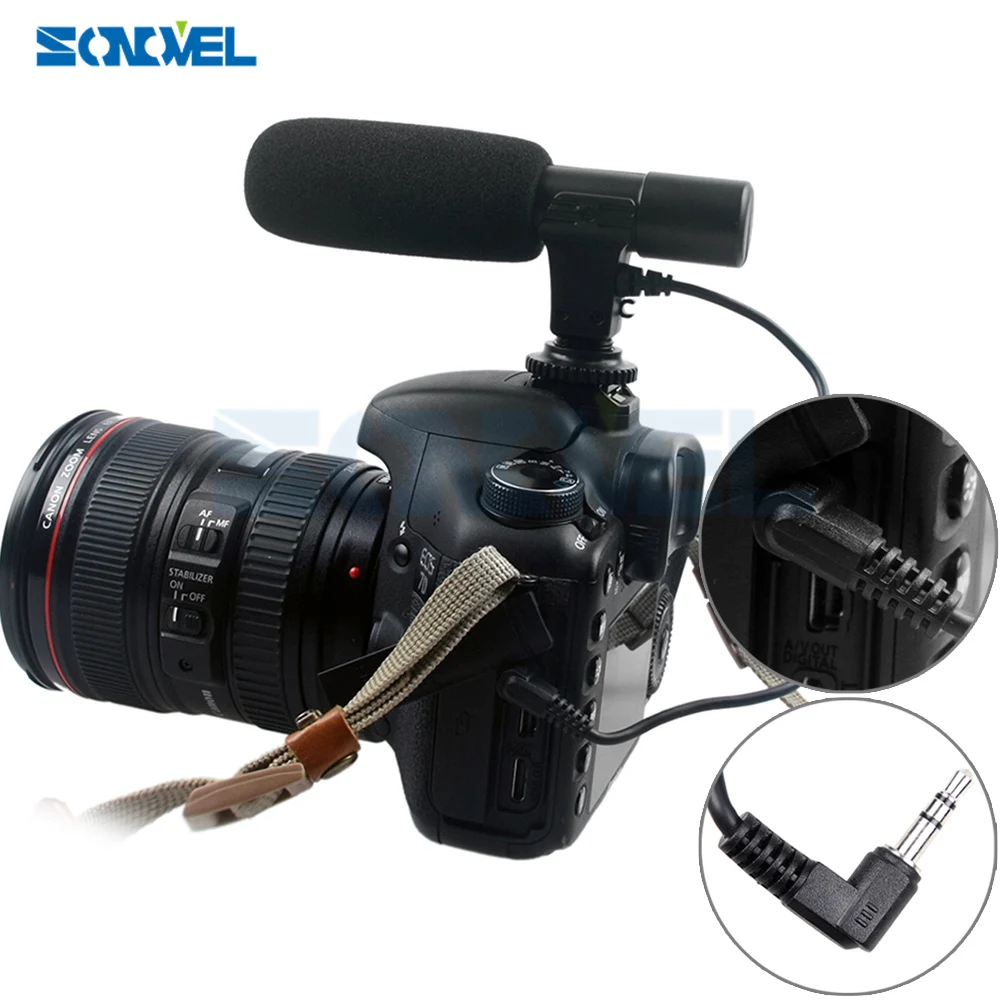 Профессиональный микрофон для камеры Canon EOS M2 M3 M5 M6 800D 760D 750D 77D 80D 5Ds R 7D 6D 5D Mark IV |