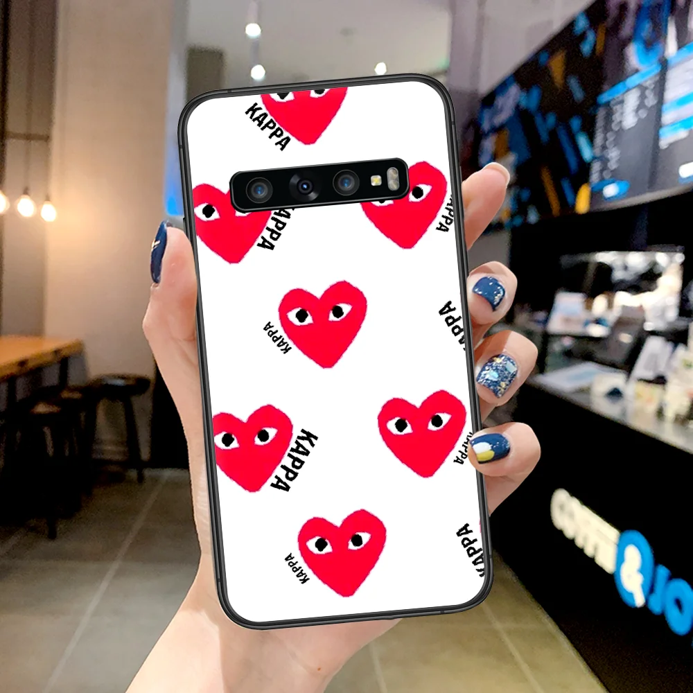 

Cdg play Luxury Phone Case For Samsung Galaxy Note S 8 9 10 20 Plus E Lite Uitra black Back 3D Shell Fashion Funda Soft Coque