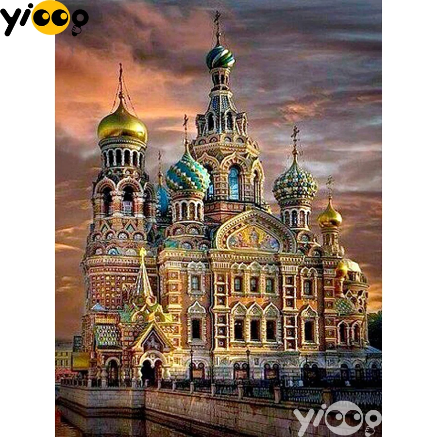 

Full Square/Round Diamond Embroidery Church of the Savior on Blood 5D Diamond Painting Rhinestone Mosaic Home Decor Gift AX2951