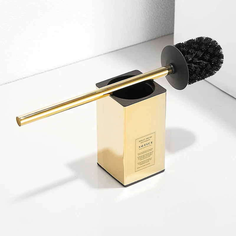 luxurious gold toilet brush wall mountedfloor toilet brush holder no dead ends cleaning tools household bathroom accessories free global shipping