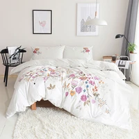 king size duvet cover white 100 cotton bed set embroidery printed bedding sets skin friendly duvet cover set pillowcase 3pcs