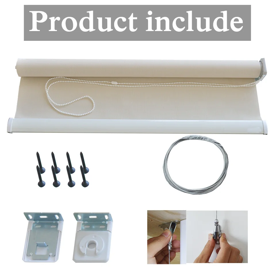 Рулонные жалюзи EWAY CASA защита от солнца с наведением из стальной проволоки для