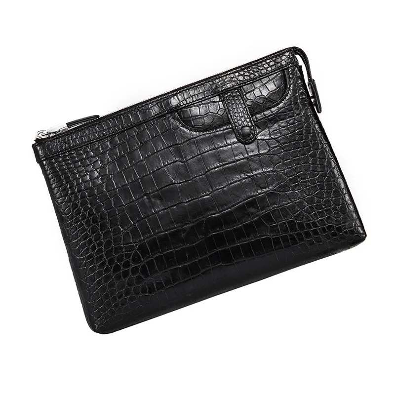 

Crocodile pattern men's business real mens fashion wallet leather genuine bag leisure high-end handbag luxury designer purse