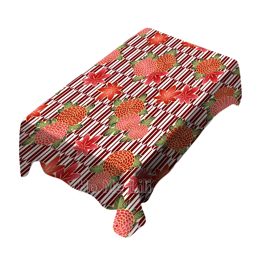 

Текстура в японском стиле, дизайн листвы, водонепроницаемый чехол для обеденного стола, Декор