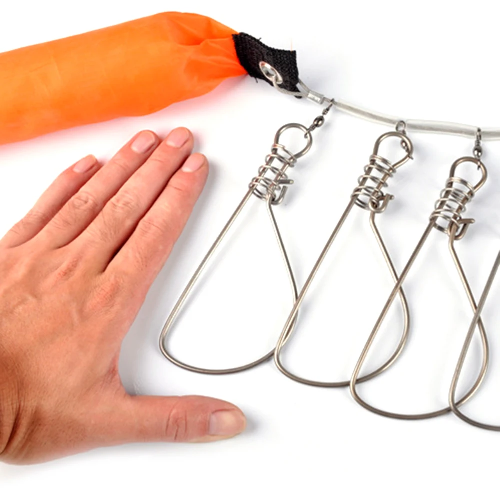 5 in 1 Stainless Steel 5M Fishing Lock Buckle with Float Live Fish Stringer Tackle Accessories |