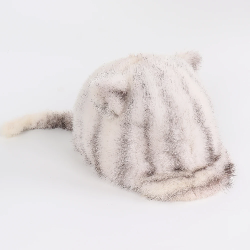 Новые милые хорошего качества 100% натуральный мех норки козырьки шляпы зимние