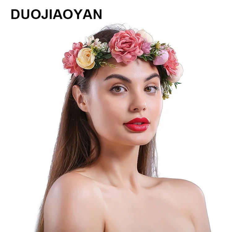 Модная повязка на голову новая имитация цветочных гирлянд женский небольшой