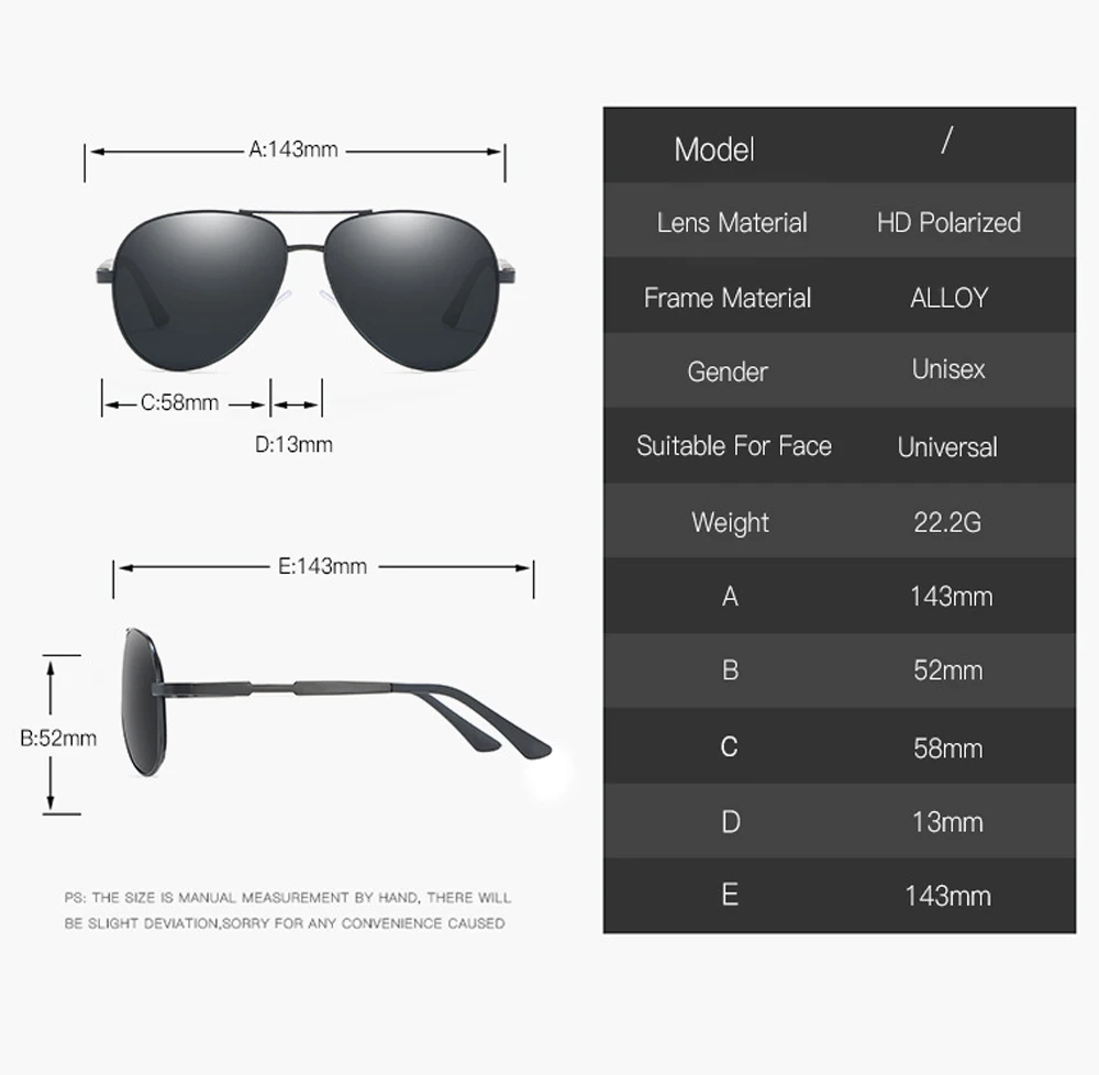 

Al-mg Alloy Frame Men Women Polarized Sun Glasses Polarized Mirror Minus Myopia Sunglasses Custom Made Lens -1 to -6