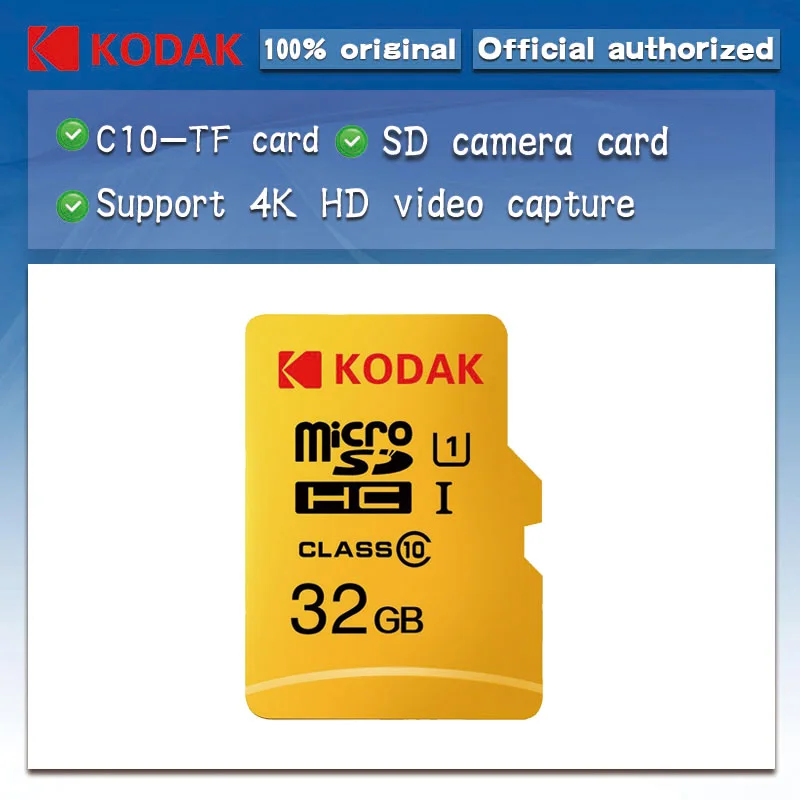 Карта флэш-памяти Kodak, 32 ГБ, Micro SD карта, класс 10 U3, 4 K, 64 ГБ, cartao de memoria, 128 ГБ, mecard, Micro sd kart