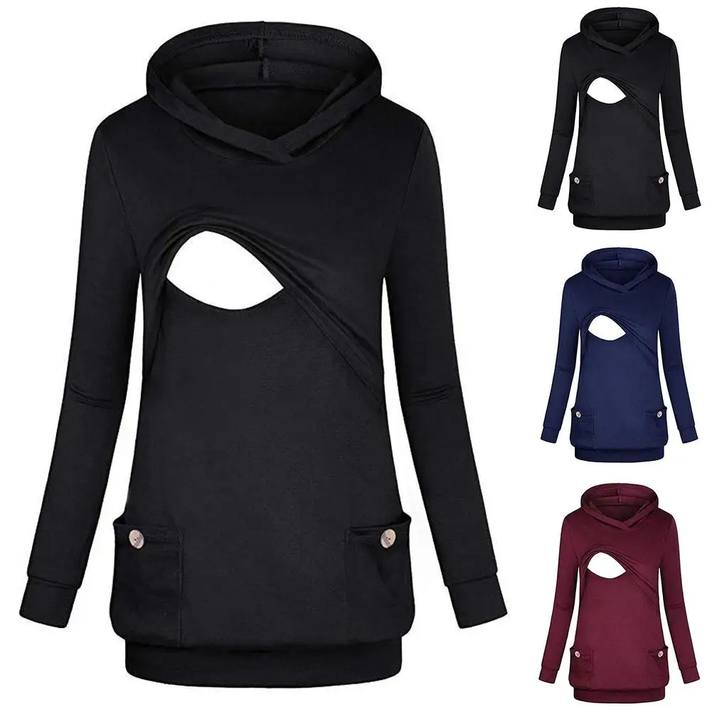 Толстовка для беременных одежда грудного вскармливания толстовки с капюшоном