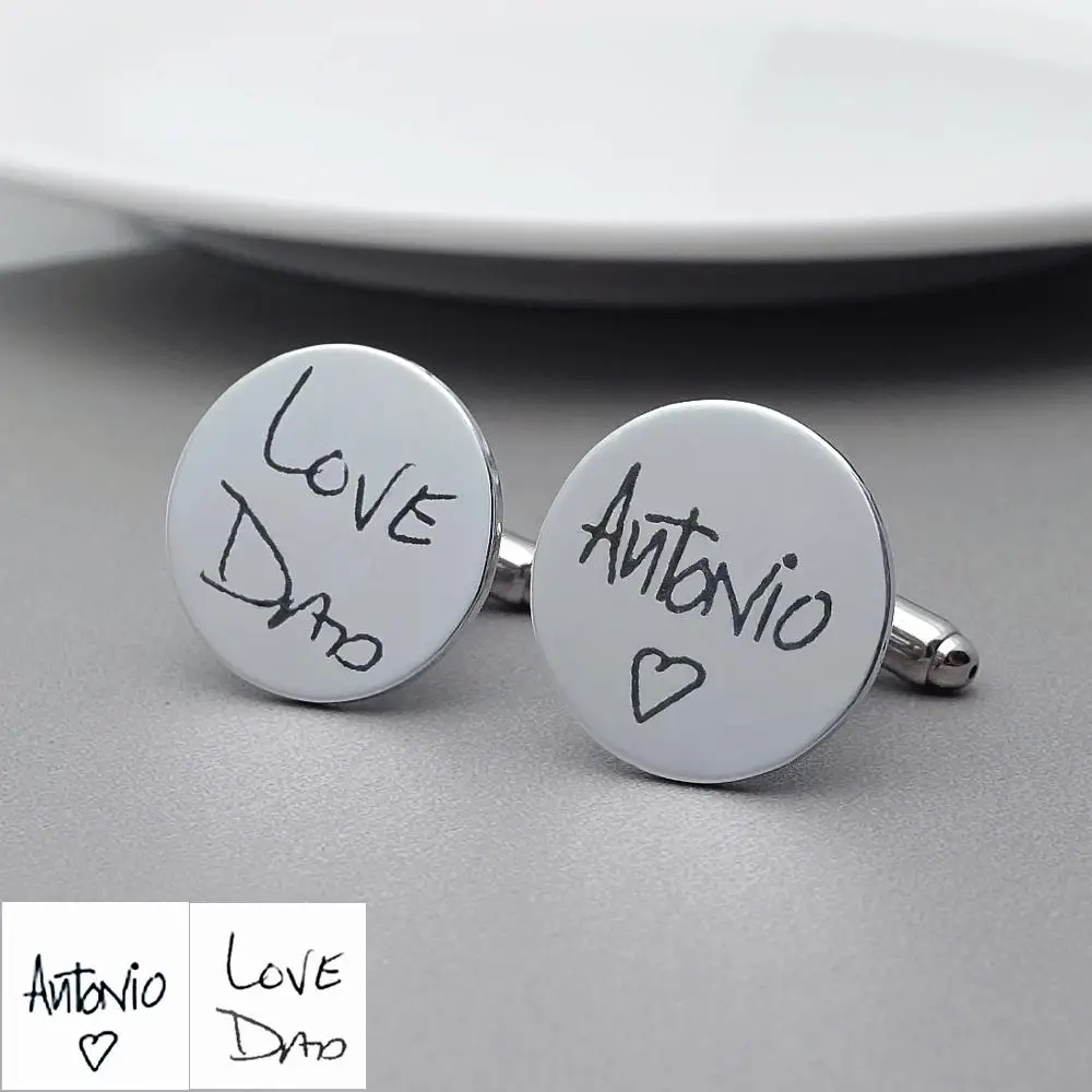 

Personalized Cuff Links,Handwriting CuffLinks,Custom Cufflinks for Him,Gift for Dad Husband,Father Day Gift
