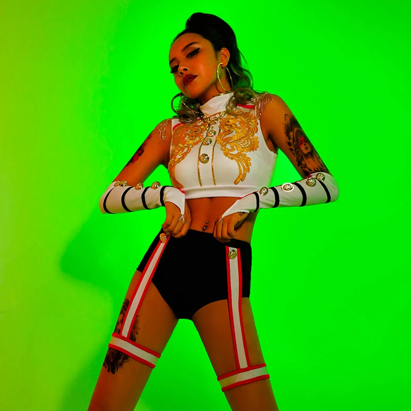 Джазовые танцевальные костюмы сексуальная униформа набор Женский сценический