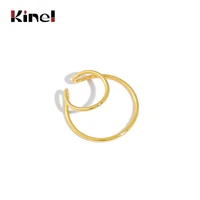 kinel 1pcs 925 silver clip on earrings fashion double layer ear cuff silver 925 clips earrings without pierced single ear clip