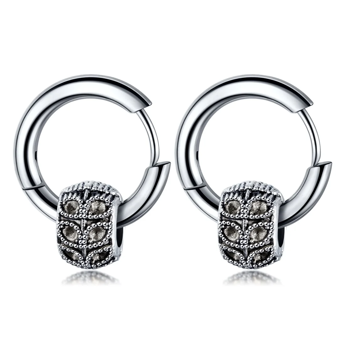 

FATE LOVE Unique Punk Men Hoop Earrings Silver Color Stainless Steel Fashion Jewelry Gift New Arrival 2019