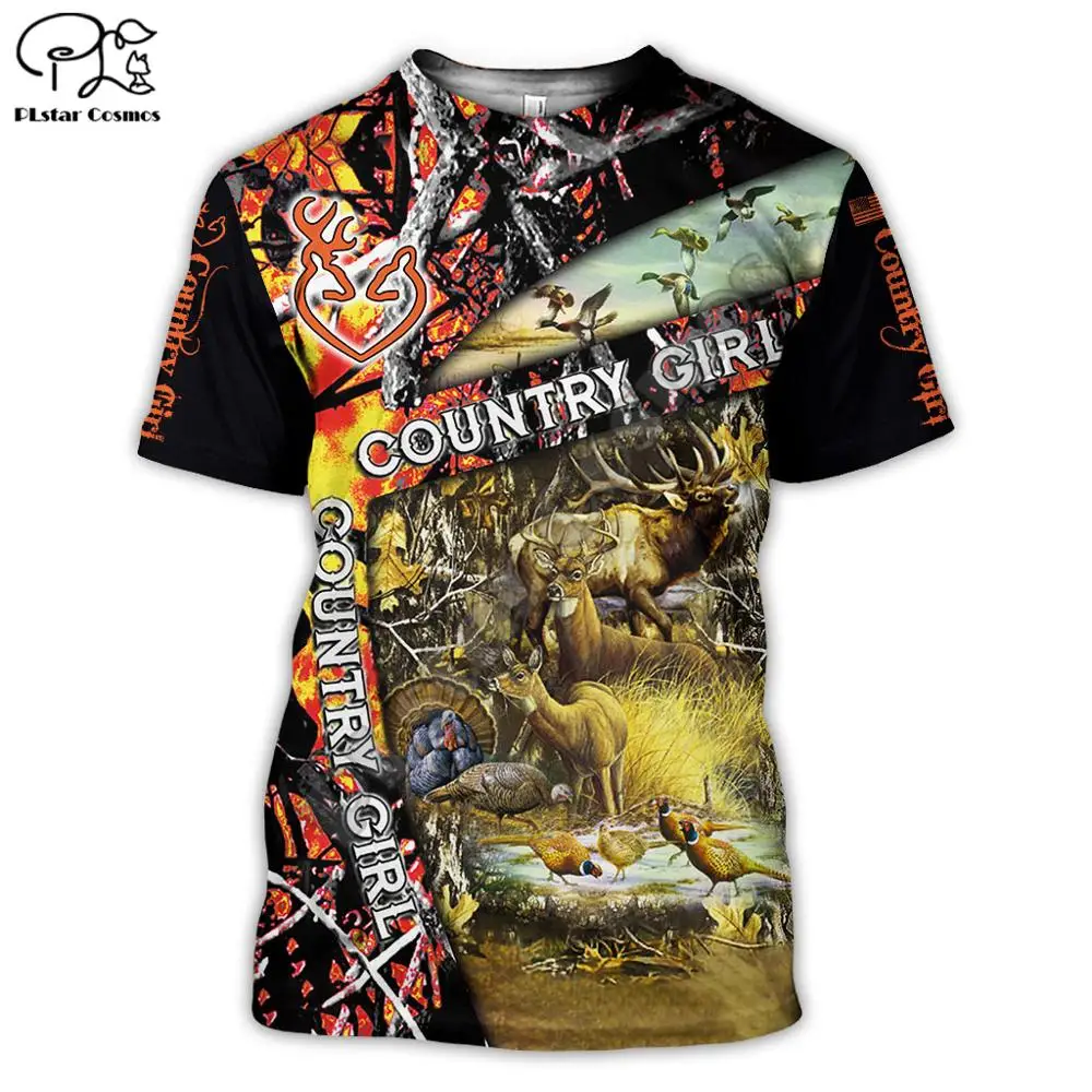 

Футболка PLstar Cosmos с рисунком забавной женщины/мужчины, повседневная с коротким рукавом, камуфляжная расцветка с рисунком животных, охотничь...